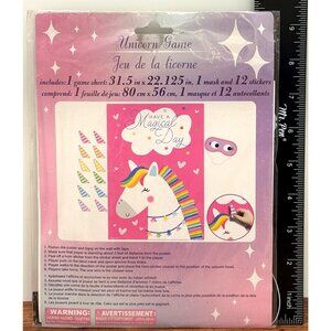 Unicorn Game Party Activity Set Includes Poster Mask & Stickers